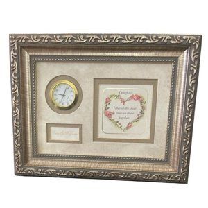 Sandy Lynam Clough Art Clock Daughter Time Is‎ Precious 9" x 7” Framed Keepsake